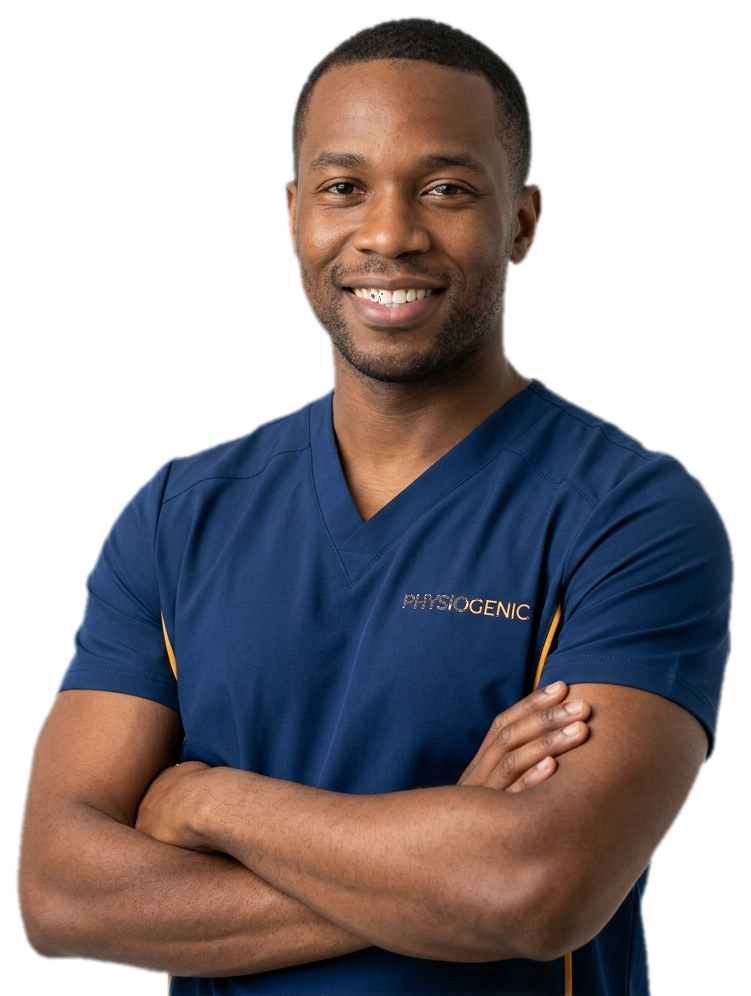 Male physiotherapist with arms crossed